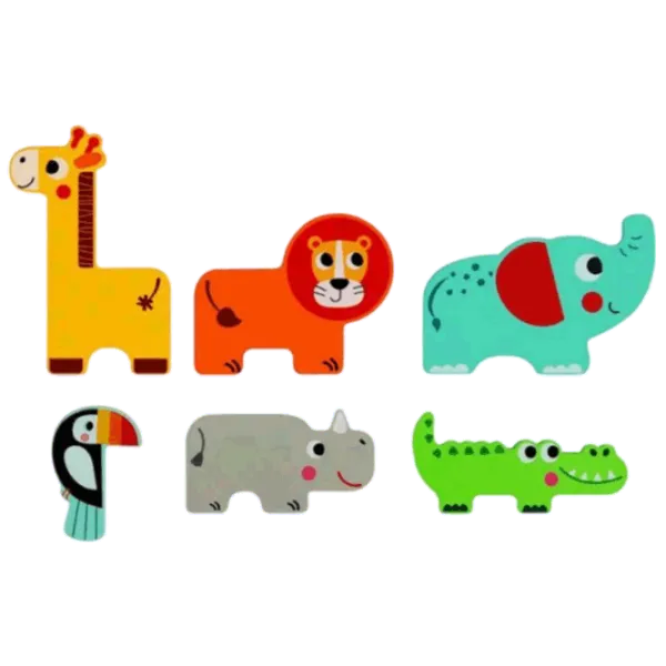 Puzzle Tooky Toy Jungle animals 1+/ Numărul de piese: 6 photo 2