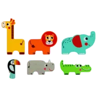 Puzzle Tooky Toy Jungle animals 1+/ Количество деталей: 6 photo 2