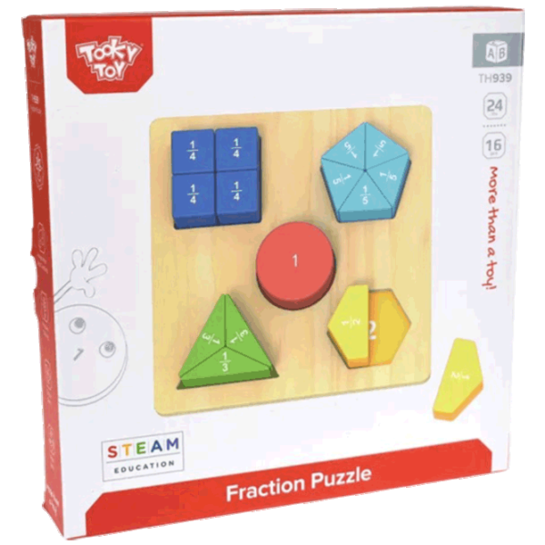 Puzzle Tooky Toy Fractional 2+/ Numărul de piese: 16 photo 1