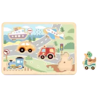 Puzzle Tooky Toy Transport 1.5+/ Numărul de piese: 6
