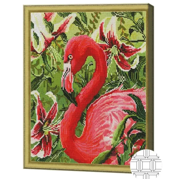 Mozaic Art Galery Premium Flamingo printre crini   /  photo 2 Mozaic Art Galery Premium Flamingo printre crini   /  photo 2
