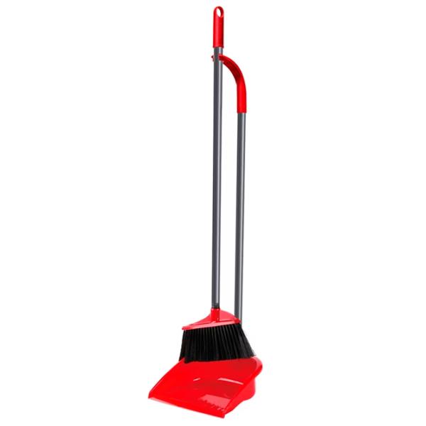 Hабор совок и щетка Vileda LONGHANDLE DUSTPAN&BROOM Красный / Пластик photo 1
