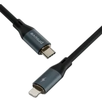 Cablu pentru telefon Powerfull Proove USB Type-C + Lightning 1 m / Black photo 3