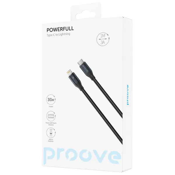 Кабель для телефона Powerfull Proove USB Type-C + Lightning 1 м / Черный photo 5