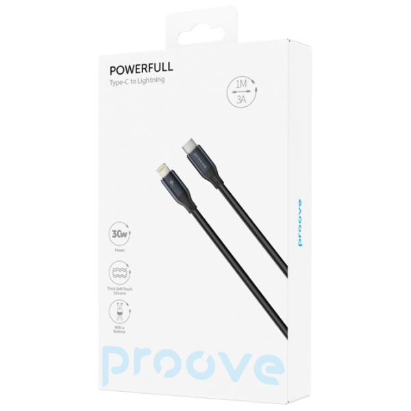 Кабель для телефона Powerfull Proove USB Type-C + Lightning 1 м / Черный photo 5