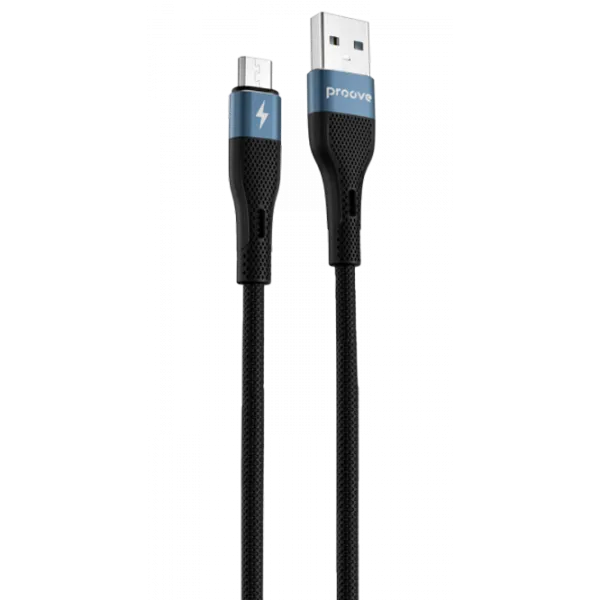 Cablu pentru telefon Light Silicone Proove USB Type-A + microUSB 1 m / Black photo 1