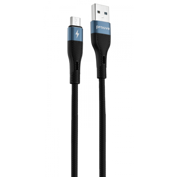 Cablu pentru telefon Light Silicone Proove USB Type-A + microUSB 1 m / Black photo 1