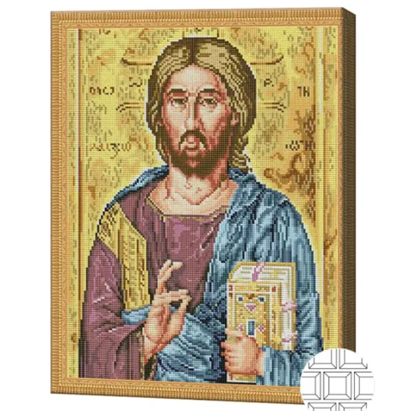 Mozaic Art Galery Premium Icoana Isus Patocrator   /  photo 2 Mozaic Art Galery Premium Icoana Isus Patocrator   /  photo 2