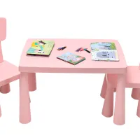 Măsuță pentru copii Costway HW66810PI-T Pink / Polipropilenă / 1+ photo 4