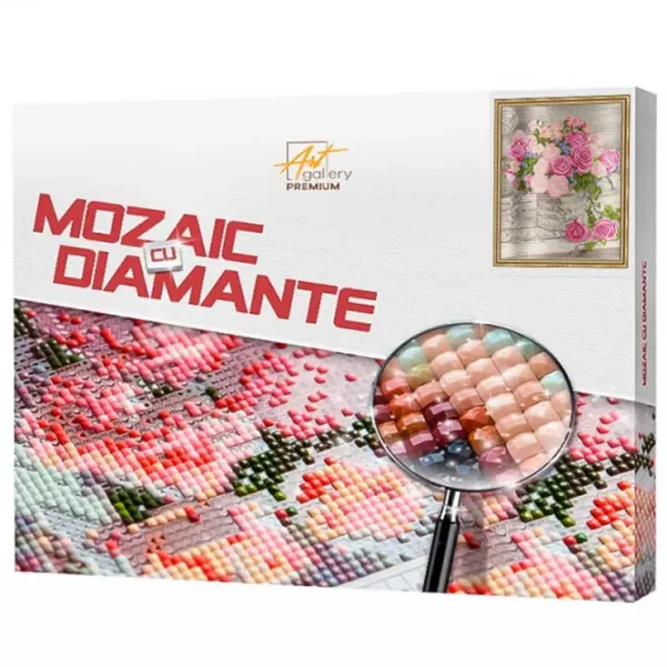 Mozaic Art Galery Premium Buchet de trandafiri albi si roz   /  photo 1