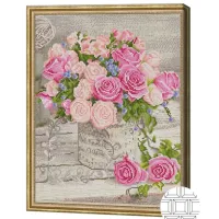 Mozaic Art Galery Premium Buchet de trandafiri albi si roz / photo 2