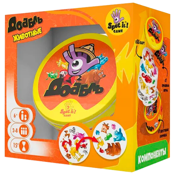 Joc de masă Lifestyle Dobble Animals 6+/ Dezvoltare photo 1 Joc de masă Lifestyle Dobble Animals 6+/ Dezvoltare photo 1