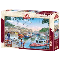 Puzzle Art Puzzle Little Fishermen in the Harbor 15+/ Numărul de piese: 1000