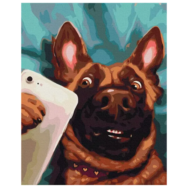 Pictură pe numere BrushMe Selfie Charlie BS53509FC 50 x 40 cm / Verticală photo 1