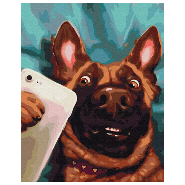 Pictură pe numere BrushMe Selfie Charlie BS53509FC 50 x 40 cm / Verticală photo 1