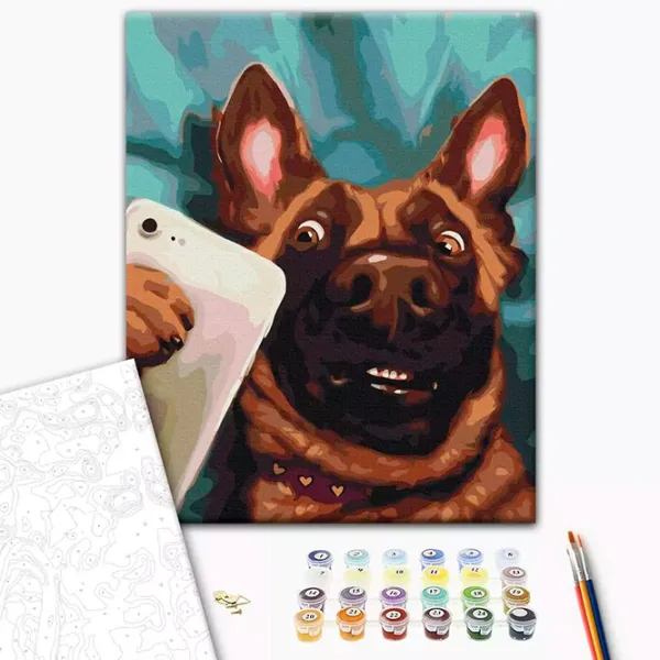 Pictură pe numere BrushMe Selfie Charlie BS53509FC 50 x 40 cm / Verticală photo 2