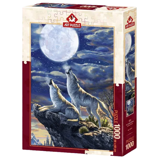 Puzzle Art Puzzle Full Moon Wolves 15+/ Количество деталей: 1000 photo 1