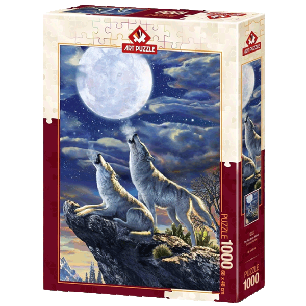 Puzzle Art Puzzle Full Moon Wolves 15+/ Количество деталей: 1000 photo 1