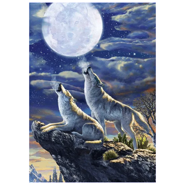 Puzzle Art Puzzle Full Moon Wolves 15+/ Количество деталей: 1000 photo 2