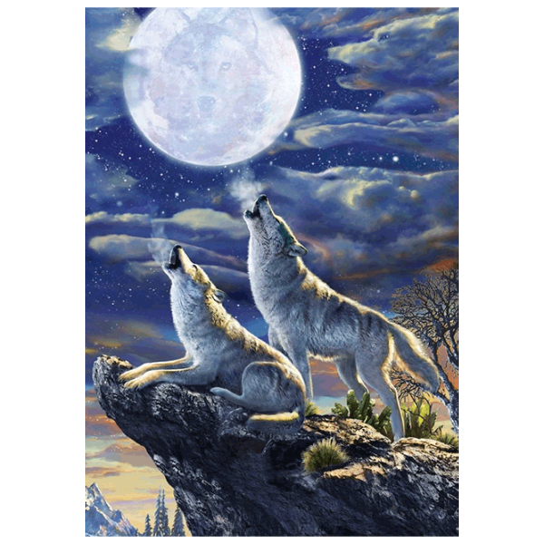 Puzzle Art Puzzle Full Moon Wolves 15+/ Количество деталей: 1000 photo 2