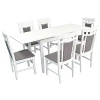 Set masă și scaune Evelin HV-30V (NV-10WP) Dreptunghiulară / Lemn / White