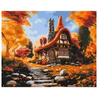 Pictură pe numere BrushMe Casa toamnei BS53794FC 50 x 40 cm / Orizontală