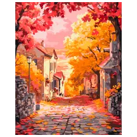 Pictură pe numere BrushMe Apus de toamnă BS54177FC 50 x 40 cm / Verticală