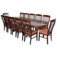 Set masă și scaune Evelin HV-33V (F-789) Ovală / Lemn / Ciocolată