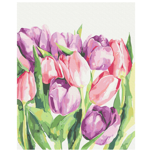 Pictură pe numere BrushMe Lalele de dimineață BS53939FC 50 x 40 cm / Verticală photo 1