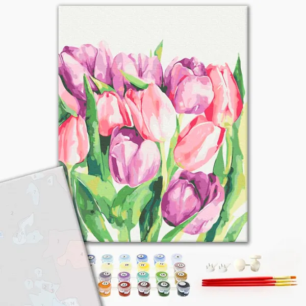 Pictură pe numere BrushMe Lalele de dimineață BS53939FC 50 x 40 cm / Verticală photo 3