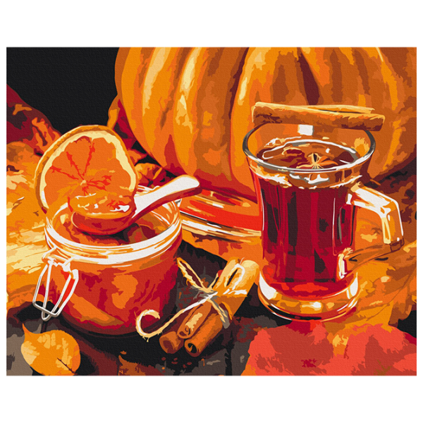 Картина по номерам BrushMe Осенний чай BS52636FC 50 x 40 см / Горизонтальная photo 1