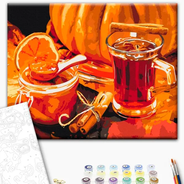 Картина по номерам BrushMe Осенний чай BS52636FC 50 x 40 см / Горизонтальная photo 2