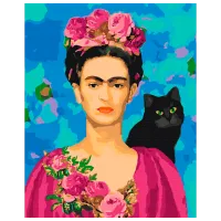 Картина по номерам BrushMe Фрида с кошкой BS41093FC 50 x 40 см / Вертикальная