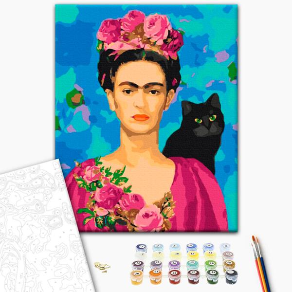 Картина по номерам BrushMe Фрида с кошкой BS41093FC 50 x 40 см / Вертикальная photo 2