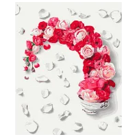 Pictură pe numere BrushMe Ceai de trandafiri BS53595FC 50 x 40 cm / Verticală