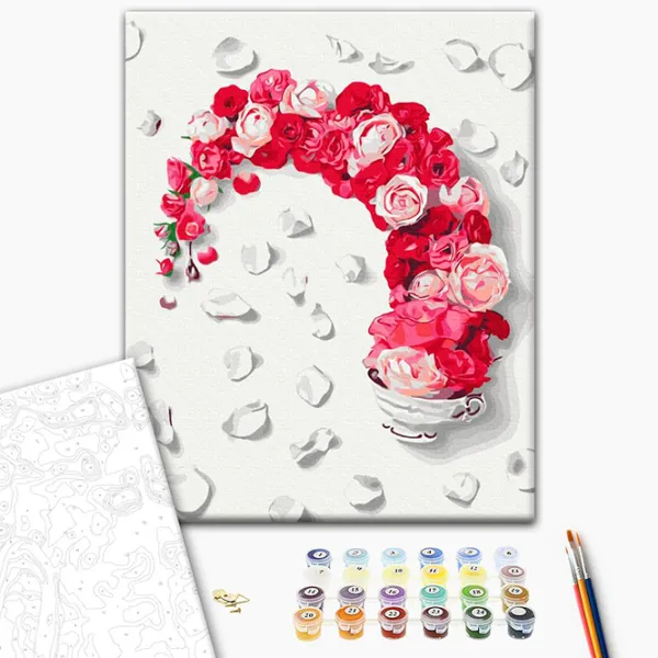 Pictură pe numere BrushMe Ceai de trandafiri BS53595FC 50 x 40 cm / Verticală photo 3 Pictură pe numere BrushMe Ceai de trandafiri BS53595FC 50 x 40 cm / Verticală photo 3