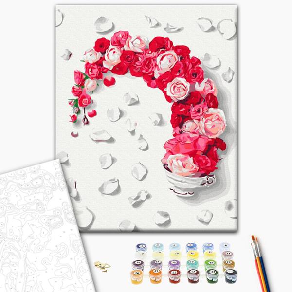 Pictură pe numere BrushMe Ceai de trandafiri BS53595FC 50 x 40 cm / Verticală photo 3 Pictură pe numere BrushMe Ceai de trandafiri BS53595FC 50 x 40 cm / Verticală photo 3