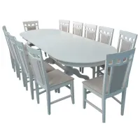 Set masă și scaune Evelin HV-33V (NV-1WP) Ovală / Lemn / Cream