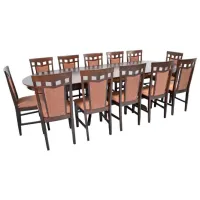 Set masă și scaune Evelin HV-33V (F-789) Ovală / Lemn / Ciocolată