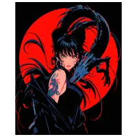 Pictură pe numere BrushMe Fata cu tatuajul dragonului BSB0032FC 50 x 40 cm / Verticală