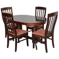Обеденные стол со стульями Evelin HV-31N (F-789) Овальная / Дерево / Шоколад 