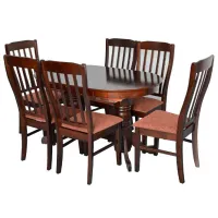 Обеденные стол со стульями Evelin HV-31N (F-789) Овальная / Дерево / Шоколад 