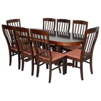 Обеденные стол со стульями Evelin HV-31N (F-789) Овальная / Дерево / Шоколад 