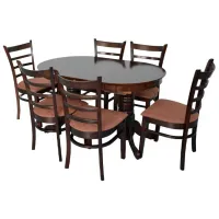 Обеденные стол со стульями Evelin HV-31N (F-789) Овальная / Дерево / Шоколад 