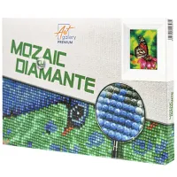 Мозайка New World Fluture pe floarea roz  / 