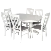 Set masă și scaune Evelin HV-31N Ovală / Lemn / White