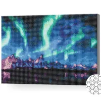 Mozaic Art Galery Premium Aurora boreala peste munți / photo 2