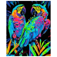 Pictură pe numere BrushMe Papagali tropicali BSB0022FC 50 x 40 cm / Verticală