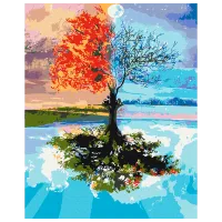 Pictură pe numere BrushMe Copacul anotimpurilo BS27746FC 50 x 40 cm / Verticală