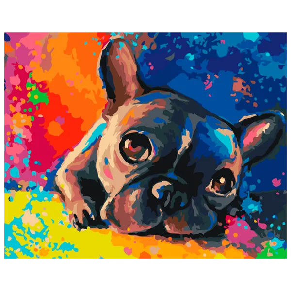 Pictură pe numere BrushMe Bulldog colorat BS28895FC 50 x 40 cm / Orizontală photo 1